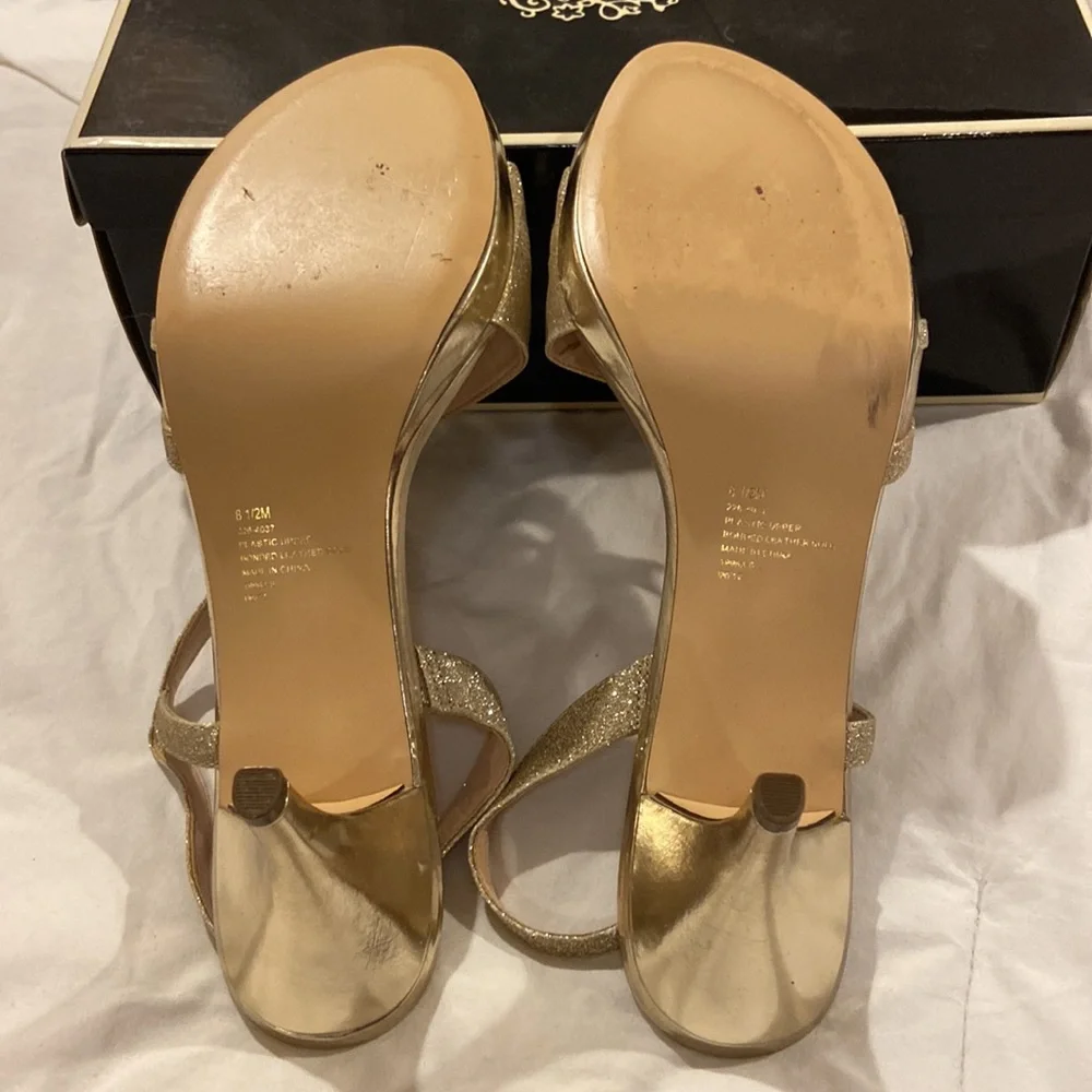 I. Miller Nannett Platino Champagne Heels, Size 8.5 M, VGUC, Sparkle, in box - Picture 4 of 9